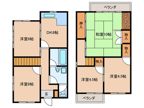 守口市東町貸家の物件間取画像